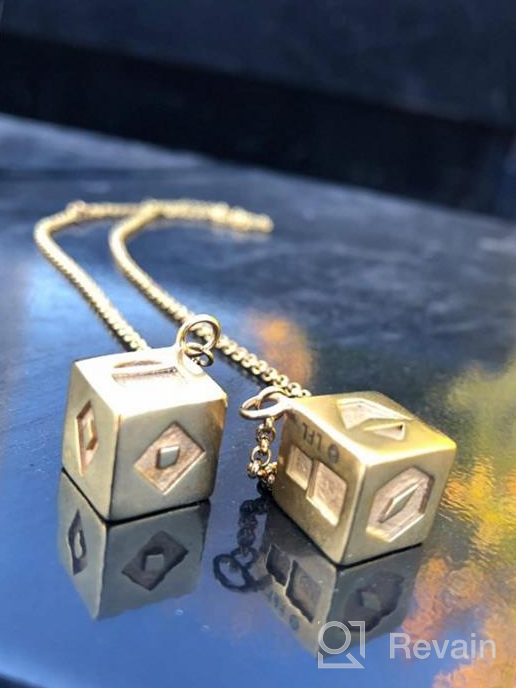 img 1 attached to 🎲 Star Wars Lucky Dice Pendant Necklace - Officially Licensed 3D Gold Plated Stainless Steel Artwork review by James Ssims