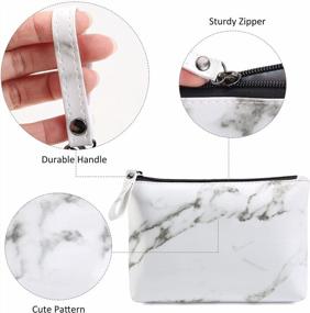 img 1 attached to Set Of 2 Marble Pu Leather Cosmetic Bags For Women - Small Makeup Pouches With Zipper, Perfect For Travel And Everyday Use, Ideal For Purse Organization And Makeup Storage