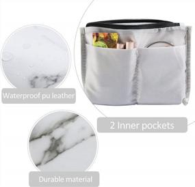 img 2 attached to Set Of 2 Marble Pu Leather Cosmetic Bags For Women - Small Makeup Pouches With Zipper, Perfect For Travel And Everyday Use, Ideal For Purse Organization And Makeup Storage