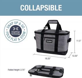 img 3 attached to Heather Grey/Black CleverMade Collapsible Cooler Bag: Insulated, Leakproof, Portable Soft-Sided Cooler With Room For 50 Cans - Perfect For Camping, Grocery Shopping, Lunch, And Road Trips