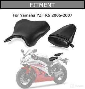 img 3 attached to Comfortable PLSER Front Rider Driver Rear Passenger Seat Pillion Cushion for Yamaha YZF R6 2006 2007