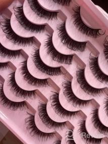 img 8 attached to Get The Perfect Anime Look With Manga Style Wispy Natural Faux Mink False Eyelashes Pack