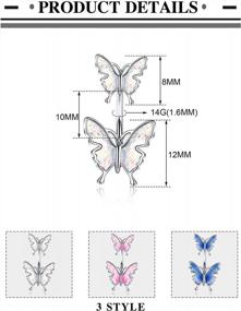 img 1 attached to Stylish And Safe: Get Beach Ready With LOLIAS Surgical Steel Butterfly And Snake Belly Button Rings