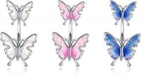 img 4 attached to Stylish And Safe: Get Beach Ready With LOLIAS Surgical Steel Butterfly And Snake Belly Button Rings