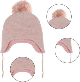 img 2 attached to 🧶 Cute and Cozy: Hicdaw Toddler Knitted Beanie Gloves, Must-Have Cold Weather Accessories for Girls