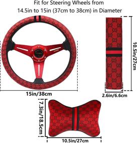 img 1 attached to SUYE чехол на руль с 2 автомобильными подушками для шеи и 2 подушками для ремней безопасности подплечники универсальные подходят 14 1/2"