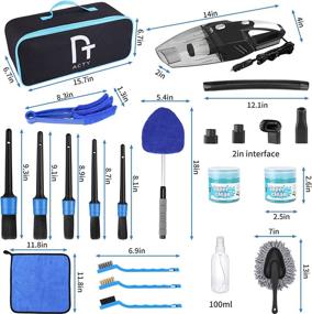 img 3 attached to 🚗 17-Piece Car Interior Detailing Bundle - High Power Handheld Vacuum, Detailing Brush Set, Windshield Cleaning Tool, Cleaning Gel, Microfiber Towels - Complete Car Interior Care Kit by ACTY
