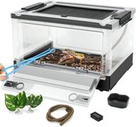🦎 neptonion reptile terrarium kit: complete with thermometer, tong, bowl, and decorations. ideal for gecko, chameleon, lizard, iguana, snake, bearded dragon breeding enclosures логотип
