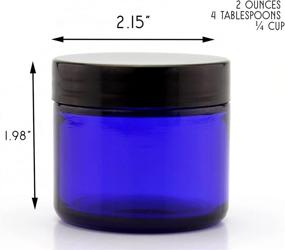img 2 attached to Cornucopia Cobalt Blue Glass Cosmetic Jars (2oz, 12-Pack); Straight Sided Jars with Black Plastic Lined Lids for Balms, Cosmetics, Creams & More–Optimized for SEO