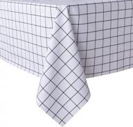 waterproof checkered vinyl tablecloth - 54 x 78 inch in white - wipe clean oil and spill proof pvc table cover for dining table, camping, and buffet parties by sancua logo
