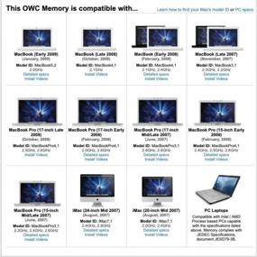 img 1 attached to OWC 6GB (2GB + 4GB) PC5300 DDR2 667MHz SO-DIMMs Memory Compatible With MacBook