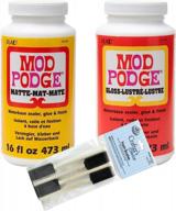 🎨 ultimate decoupage kit: dual 16oz mod podge bottles (matte + gloss finish) with 4-pk foam brushes - complete set for perfect sealing/ gluing/ finishing logo