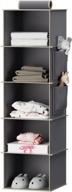 hanging closet organizers and storage, grey 5-shelf hanging storage shelves by youdenova logo