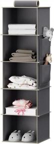 img 4 attached to Hanging Closet Organizers And Storage, Grey 5-Shelf Hanging Storage Shelves By YOUDENOVA