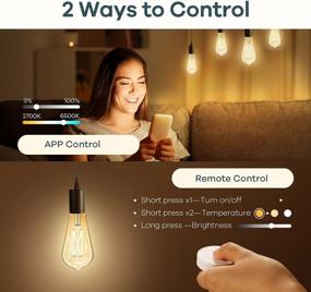 img 2 attached to Control Your Home Lighting Anytime & Anywhere With Linkind Smart WiFi Edison Bulbs: Adjustable Color Temperatures & Dimness, Compatible With Alexa & Google Home - 2 Bulbs Pack!