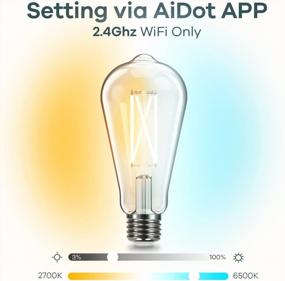 img 1 attached to Control Your Home Lighting Anytime & Anywhere With Linkind Smart WiFi Edison Bulbs: Adjustable Color Temperatures & Dimness, Compatible With Alexa & Google Home - 2 Bulbs Pack!