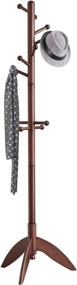 img 4 attached to Free Standing Coat Rack With 11 Hooks, Vlush Rubber Wood Coat Tree Hanger For Entryway/Hallway, Dark Brown Suit Hanger For Clothes And Accessories