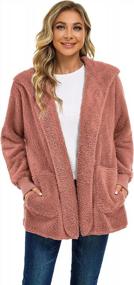 img 2 attached to Fashionable Women'S Sherpa Hooded Jacket With Pockets - Stay Cozy & Comfortable In Style