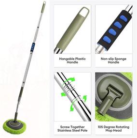 img 2 attached to 🧹 Versatile Wall Cleaner: Max 66'' Wall Mop with Extension Pole and Labor-Saving Elbow for Efficient Cleaning - Baseboard Duster, Ceiling Dust Mop, Window Cleaning Brush, Roof Cleaning Tool