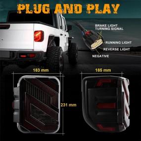img 1 attached to AUDEXEN LED Tail Lights Compatible With Jeep Gladiator JT 2020-2022, Unique S Shaped Design Black Lens, 30W Reverse Lights, Built-In EMC, DOT Compliant, 2 PCS