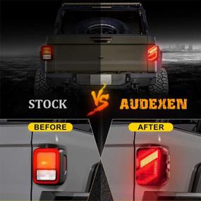 img 3 attached to AUDEXEN LED Tail Lights Compatible With Jeep Gladiator JT 2020-2022, Unique S Shaped Design Black Lens, 30W Reverse Lights, Built-In EMC, DOT Compliant, 2 PCS