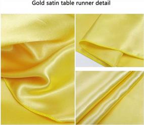 img 2 attached to 5 Pack Of B-COOL Satin Table Runners In Smooth Yellow Silk Fabric For Easter Party Decorations And Spring Wedding Tables, Measuring 12X108 Inches