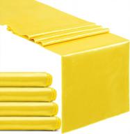набор из 5 атласных дорожек b-cool из гладкой желтой шелковой ткани для украшения пасхальных вечеринок и весенних свадебных столов размером 12x108 дюймов логотип