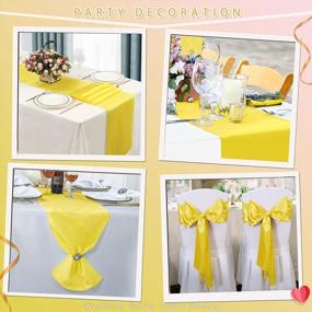img 3 attached to 5 Pack Of B-COOL Satin Table Runners In Smooth Yellow Silk Fabric For Easter Party Decorations And Spring Wedding Tables, Measuring 12X108 Inches