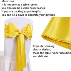 img 1 attached to 5 Pack Of B-COOL Satin Table Runners In Smooth Yellow Silk Fabric For Easter Party Decorations And Spring Wedding Tables, Measuring 12X108 Inches