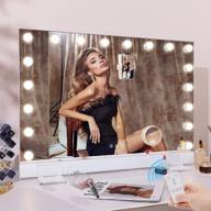 ультратонкое косметическое зеркало fenair hollywood с 18 регулируемыми лампочками, дистанционным управлением для селфи и портом type-c для настольного или настенного крепления — идеальное зеркало для макияжа с подсветкой для больших и элегантных образов логотип
