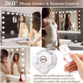 img 3 attached to Fenair Ultrathin Hollywood Vanity Mirror With 18 Dimmable Bulbs, Selfie Remote Control, And Type-C Port For Tabletop Or Wall Mount - Perfect Lighted Makeup Mirror For Big And Smart Looks