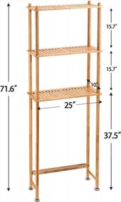 img 3 attached to 3-Tier AmazerBath Bamboo Over Toilet Storage Shelf | Bathroom Organizer Rack For Space Saving | Natural Color