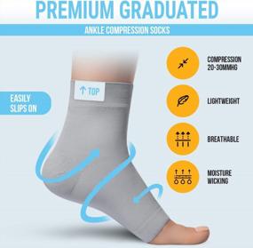 img 1 attached to Nano Ankle Compression Sleeve For Women And Men - Foot Support And Brace - Ultimate Compression Socks For Plantar Fasciitis, Neuropathy, And Sprain Relief