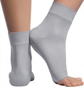 img 4 attached to Nano Ankle Compression Sleeve For Women And Men - Foot Support And Brace - Ultimate Compression Socks For Plantar Fasciitis, Neuropathy, And Sprain Relief