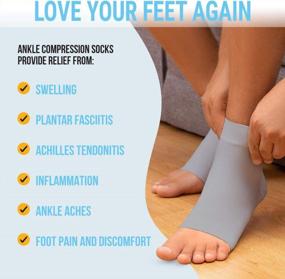 img 2 attached to Nano Ankle Compression Sleeve For Women And Men - Foot Support And Brace - Ultimate Compression Socks For Plantar Fasciitis, Neuropathy, And Sprain Relief