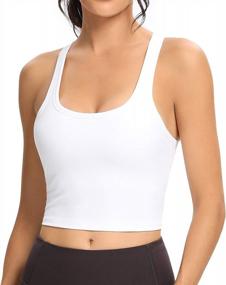 img 3 attached to Racerback Yoga Sports Bra With Removable Pads And Crop Tank Top For Women By Lemedy - Perfect For Workouts