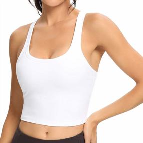 img 4 attached to Racerback Yoga Sports Bra With Removable Pads And Crop Tank Top For Women By Lemedy - Perfect For Workouts
