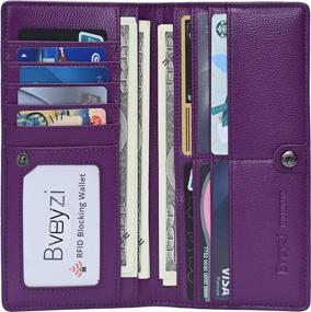 img 4 attached to Stylish And Secure Bifold Wallet For Women: Bveyzi Ultra Slim RFID Blocking Credit Card Holder Clutch