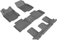 3d maxpider custom fit kagu floor mat (gray) for 2014-2020 nissan rogue - 1st row 2nd row 3rd row logo