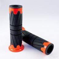 🏍️ kiwav black orange handlebar hand grips for honda suzuki kawasaki yamaha motorcycles & scooters - 7/8 & 1 inch compatible логотип