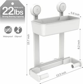 img 3 attached to Organize Your Shower And Kitchen With LEVERLOC Suction Shower Caddy And Paper Towel Holder - Drill-Free Wall Mounted Shower Organizer