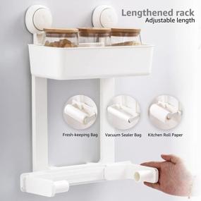 img 1 attached to Organize Your Shower And Kitchen With LEVERLOC Suction Shower Caddy And Paper Towel Holder - Drill-Free Wall Mounted Shower Organizer