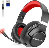 friencity wireless gaming headset for ps4, ps5, pc, switch, 3d surrounding sound, over-ear 2.4g bluetooth headphones w/noise canceling mic for cellphone laptop, mute on/off, only wired mode for xbox logo