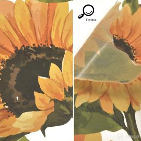 img 2 attached to 🌻 Vibrant Sunflower Wall Stickers for Kids Nursery Room Decor - H2MTOOL Large Removable Oil Painting Plant Flower Window Stickers in Yellow