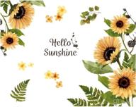 🌻 vibrant sunflower wall stickers for kids nursery room decor - h2mtool large removable oil painting plant flower window stickers in yellow логотип