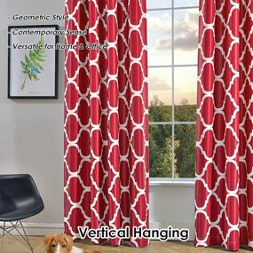 img 2 attached to Stylish Moroccan Inspired Blackout Curtains With Grommet Top For Living Room - 52 X 84 Inches, Red (1 Panel), By Melodieux