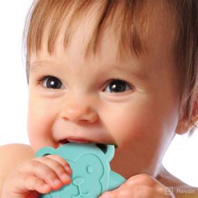img 2 attached to 🐒 Baby Works - Teething Ring, Silicone & Beechwood Teether Toy, Provides Soothing Relief for Baby's Gum Pain - Moe The Monkey