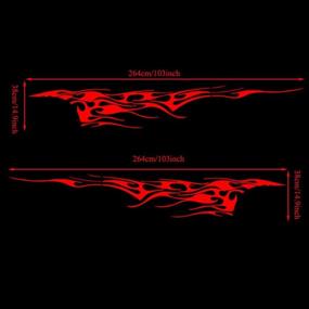 img 3 attached to 🔥 Leasinder 2Pcs 102.7'' Universal Flame Graphics Car Auto Body Side Sticker: Style1 Red