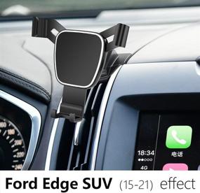 img 3 attached to 📱 Enhanced LUNQIN Ford Edge SUV Car Phone Holder: 2015-2021 Model | Auto Accessories Navigation Bracket | Interior Decoration Mobile Cell Phone Mount