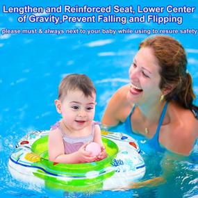img 2 attached to Baby Swimming Ring Floats With Safety Seat Double Airbag Swim Rings For Babies Kids Swimming Float Baby Floats For Pool Swim Training Aid Kids PVC Pool Floats For Toddlers Of 6-12 Months